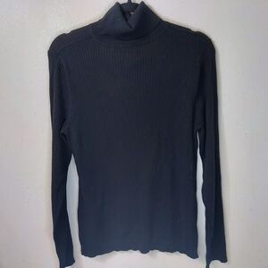 Chico's Capri Black Ribbed Turtleneck Sweater